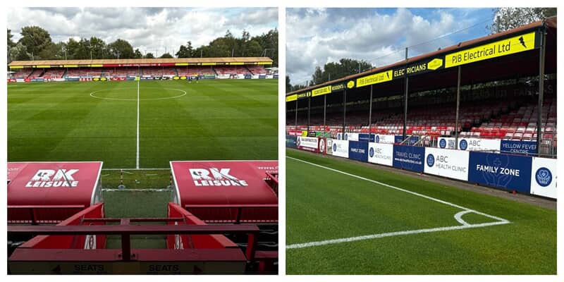 A collage of the football field signage.